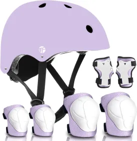 Adjustable Kids Toddler Helmet and Pads Set for 3-5,5-8,8-14 Ages,Skateboard Bike Helmet with Knee Pads,Elbow Pads & Wrist Guards for Boys & Girls,Fit for Skateboard,Skating,Biking,Cycling,Scooter