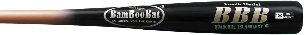 BamBooBat by Pinnacle Sports Equipment INC. Youth Durable Bamboo Baseball Bat for Players Aging 5-13 Years Old - 100 Day Warranty