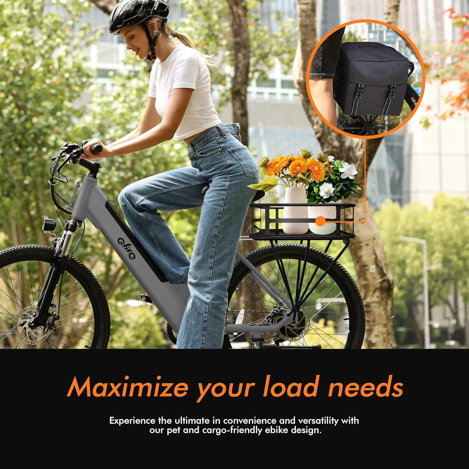 Cityone Electric Bike for Adults 26" Step-Through 22MPH Ebike with 2.1" Tire,UL2849 Certified Built-in Removable Battery,Peak 750W Motor Ebikes with 7 Speed, Commuter E Bicycle