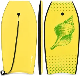 DORTALA 41 Super Lightweight Bodyboard, Body Board with EPS Core, XPE Deck, HDPE Slick Bottom and Premium Wrist Leash, for Sea, Beach, River, Pool and Water Park