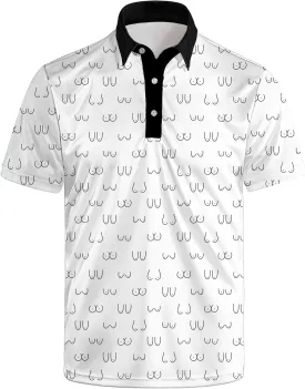 Golf Polos for Men Funny Moisture Wicking Golf Shirts Performance Quick-Dry Polo Shirts Short Sleeve