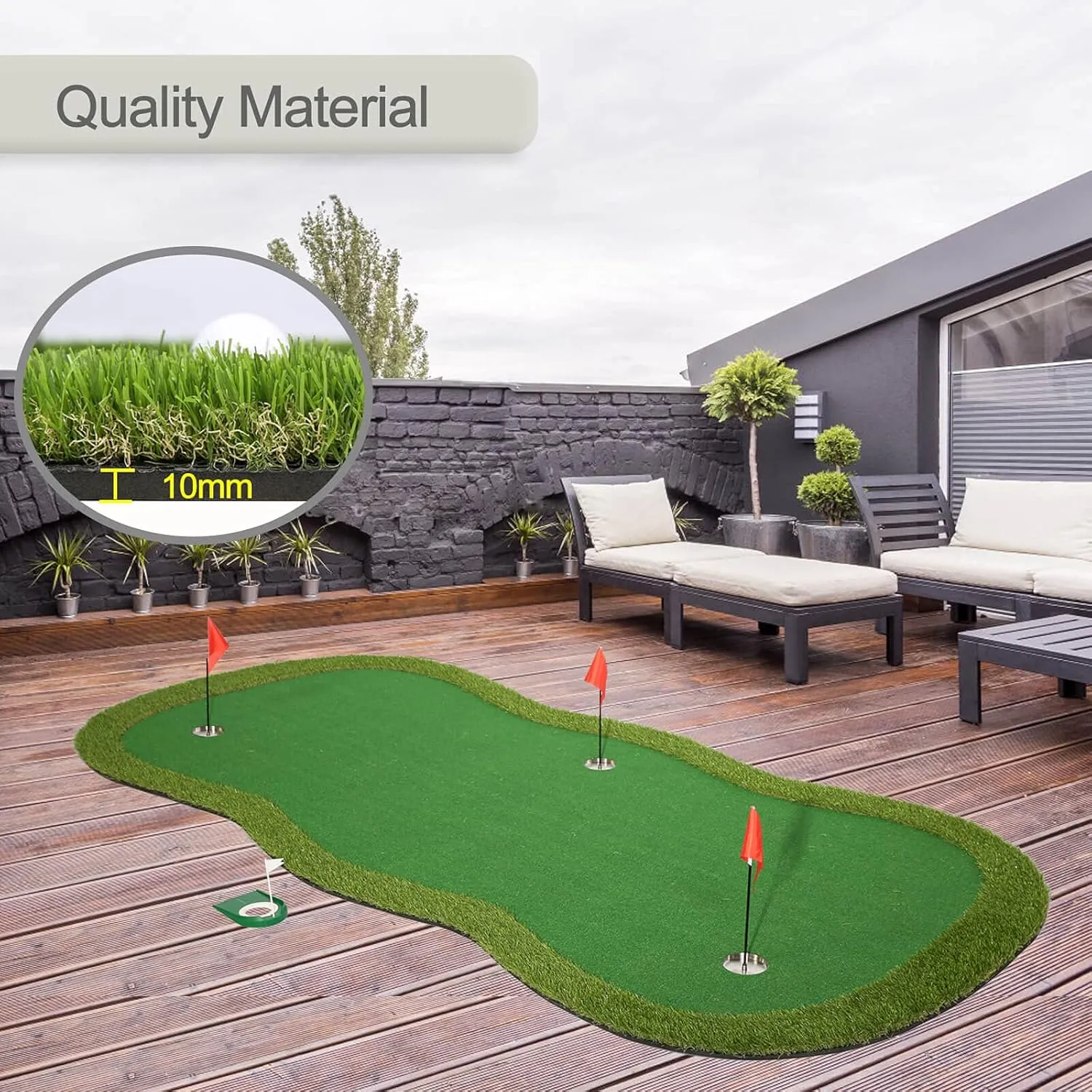Golf Putting Green, Practice Putting Green Mat, Large Professional Golfing Training Mat for Indoor Outdoor