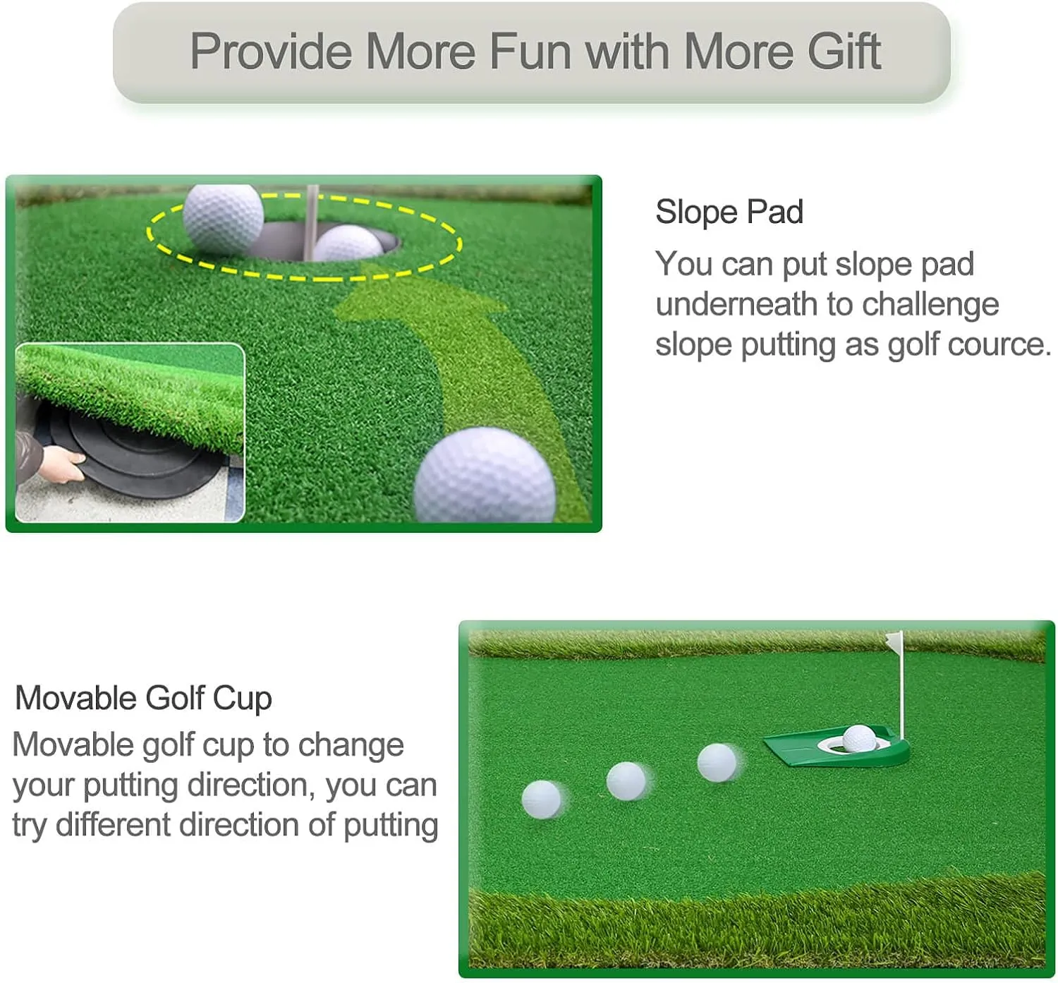 Golf Putting Green, Practice Putting Green Mat, Large Professional Golfing Training Mat for Indoor Outdoor