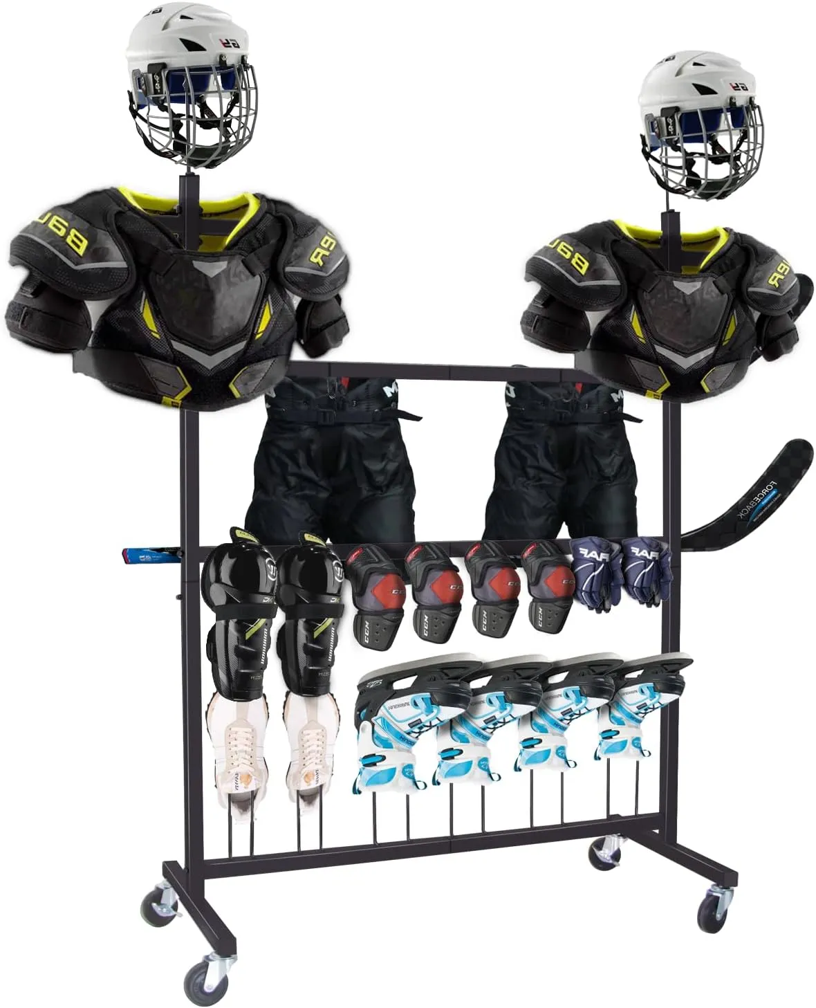 Hockey Gear Drying Rack - Ice Hockey Stick Holder Field Hockey Equipment Dryer - Large Hockey Display Storage Rack Sports Metal Tree Stand for Lacrosse (Patent Protected)