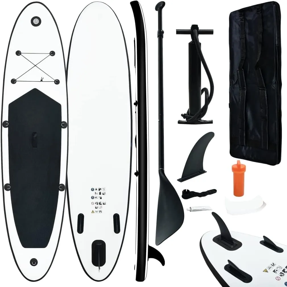 Inflatable Stand up Paddle Board Set Black and White