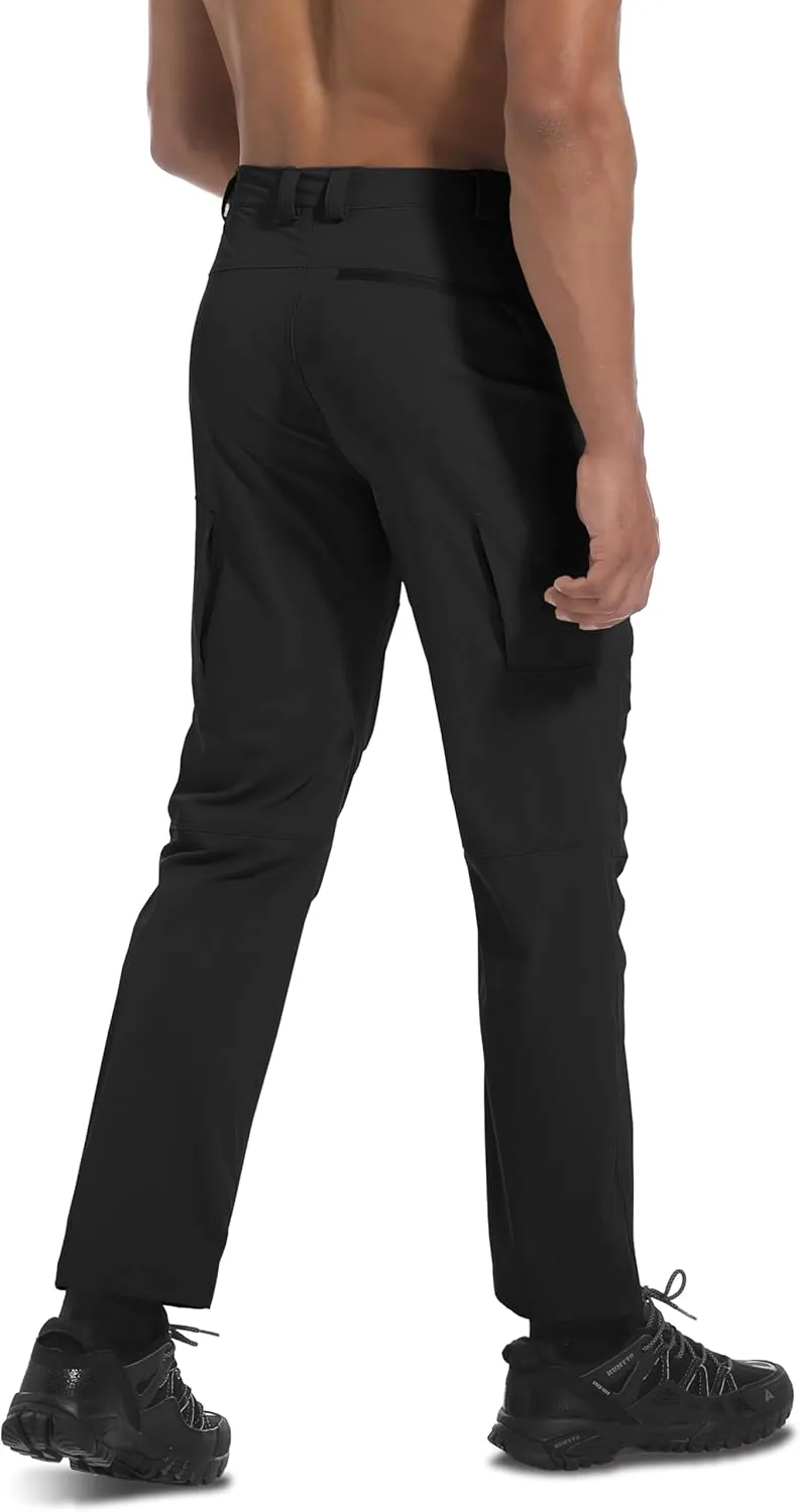 Men's Lightweight Hiking Pants Quick Dry Waterproof Stretch Travel Fishing Camping Work Cargo Pants Zipper Pockets