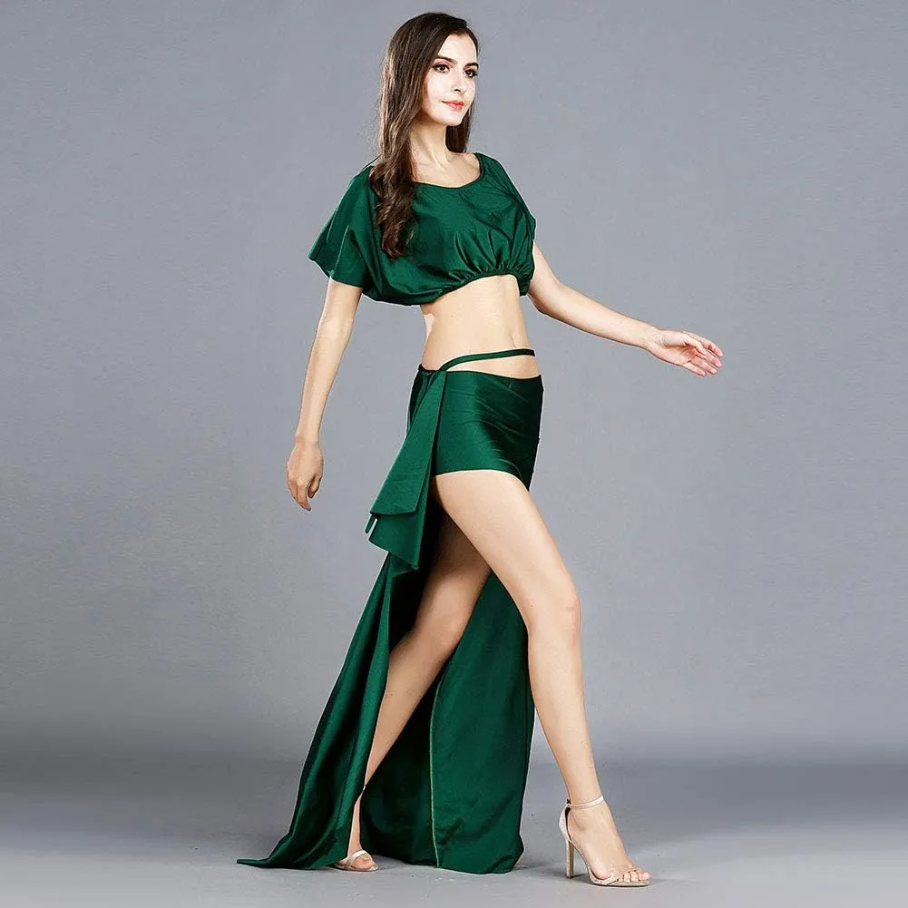 ROYAL SMEELA Belly Dancer Costumes for Women Belly Dance Skirt Slit Bat Sleeve Belly Dance Top Belly Dancing Outfit Carnival