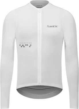 Santic Men's Cycling Jersey Long Sleeve Pro Bicycle Bike Shirt Full Zipper UPF 50  MTB Jersey with Pockets