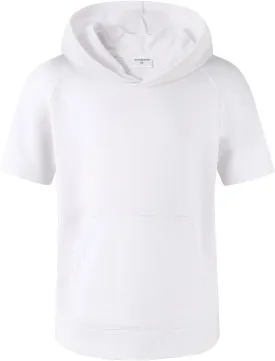 Spring&Gege Boys Light Weight Short Sleeve Hoodie Casual Solid Pullover Hooded T-shirt with Pocket