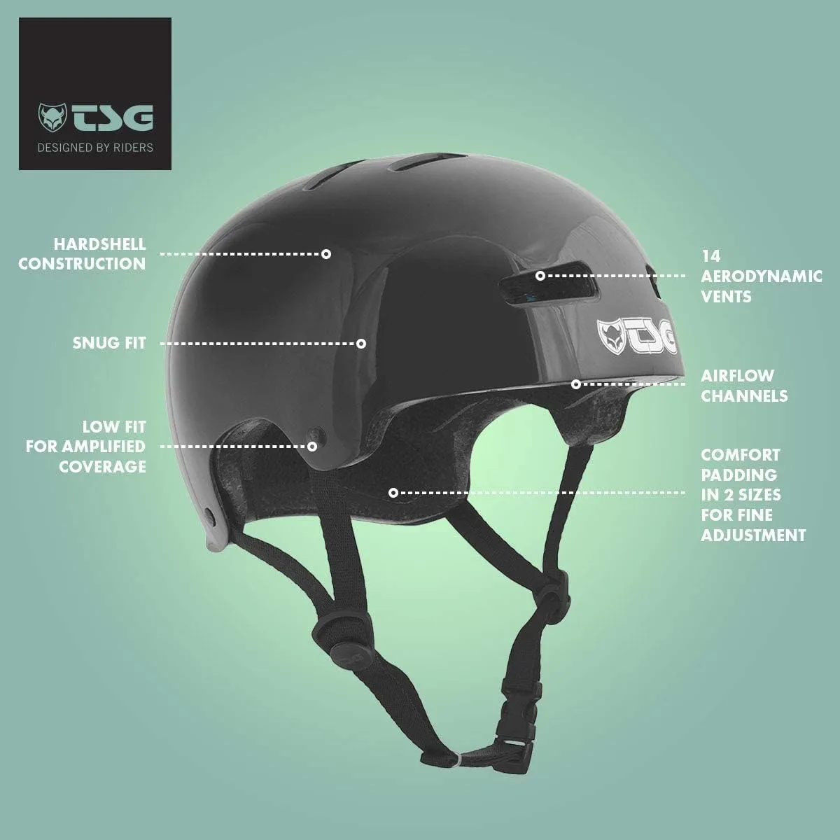 TSG Evolution Bike & Skate Helmet | for Cycling, BMX, Skateboarding, Rollerblading, Roller Derby, E-Boarding, E-Skating, Longboarding | Triple Certified, Swiss Design