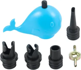 Yetaha Inflatable Pump Valve Adapter, Paddle Board Valve Air Nozzle Adapter, Blue Paddle Board Pump Adapter with 4 Air Valve Nozzles for Paddle Boards Rubber Boats Kayak Dinghy Inflatable Beds