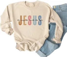 Yimoya Jesus Sweatsahirts God is Good Shirts Womens Faith Can Move Mountain Sweatshirt Christian Blouse Tops