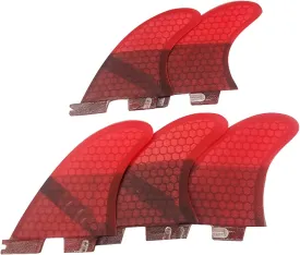 ZHU-CL Surf & SUP Fin Surfboard Tail Rudder Fiberglass Honeycomb Fin Surfboard Accessories Surf Fin Five-Piece Tail Fin K2.1 for Longboard Surfboard & Paddleboard (Color : Red, Size : K2.1)